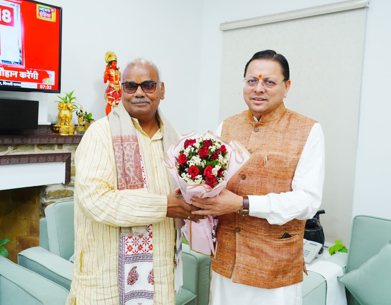 मुख्यमंत्री धामी से राजस्थान सरकार के कैबिनेट मंत्री मदन दिलावर ने की शिष्टाचार भेंट
